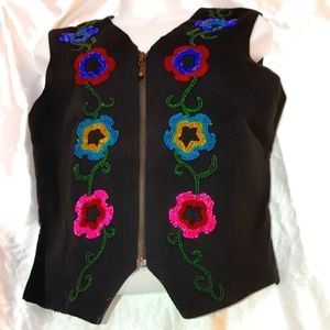 Stone River Western Wear beaded floral vest S